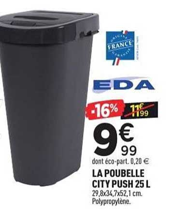 LA POUBELLE CITY PUSH 25 L