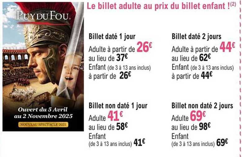 Le billet adulte au prix du billet enfant !