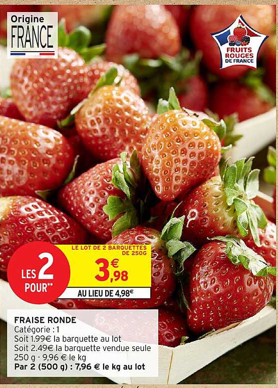 LE LOT DE 2 BARQUETTES DE 250G