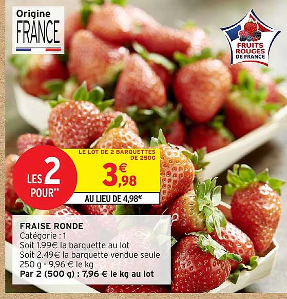 LE LOT DE 2 BARQUETTES DE 250G