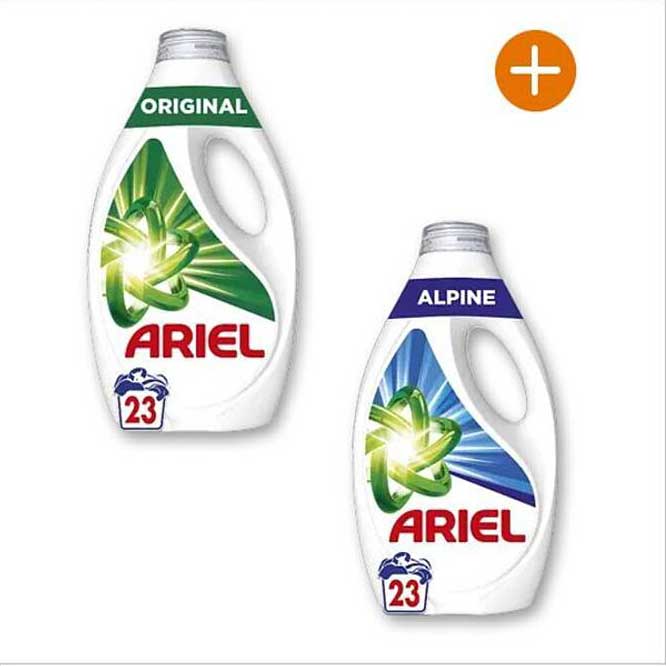 Lessive liquide Ariel 23 lavages - Original ou Alpine