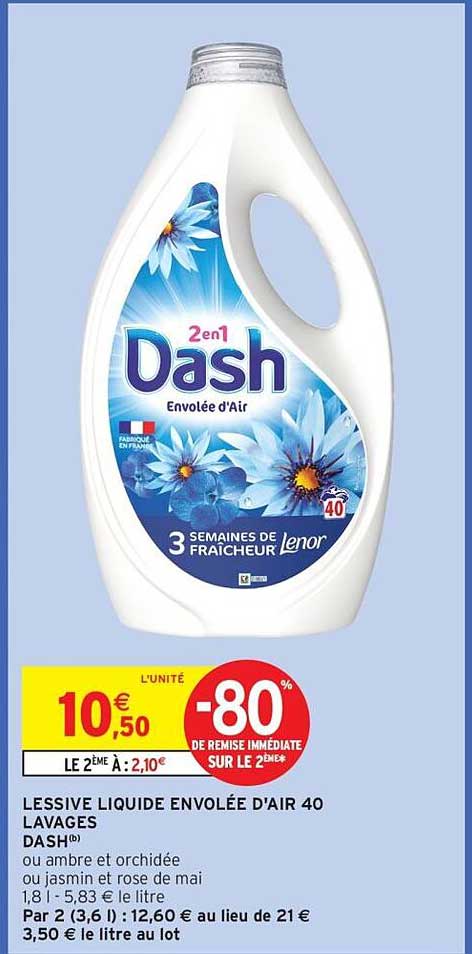 LESSIVE LIQUIDE ENVOLEE D'AIR 40 LAVAGES