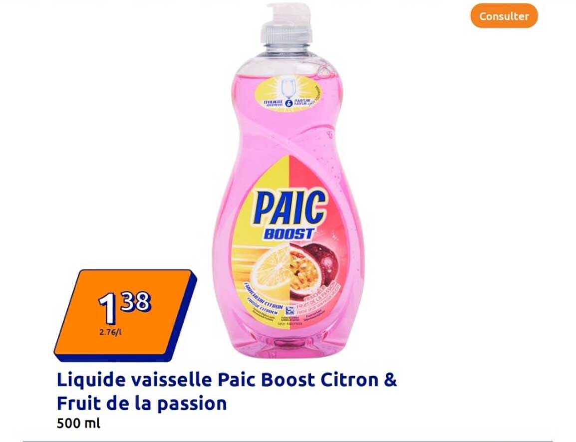Liquide vaisselle Paic Boost Citron & Fruit de la passion
