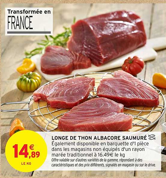 LONGE DE THON ALBACORE SAUMURÉ