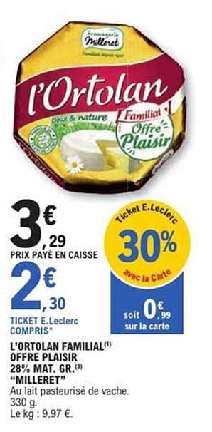 l'Ortolan Familial Offre Plaisir