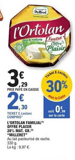 L'ORTOLAN FAMILIAL(1) OFFRE PLAISIR