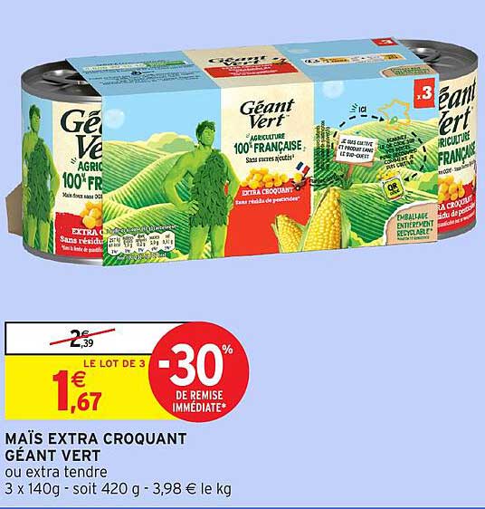 MAÏS EXTRA CROQuant GÉANT VERT