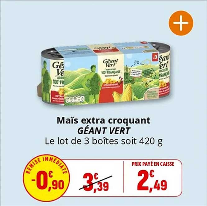 Maïs extra croquant GÉANT VERT