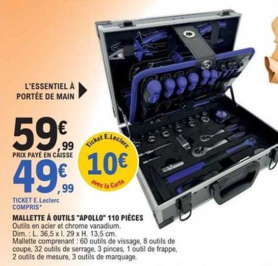 MALLETTE À OUTILS "APOLLO" 110 PIÈCES