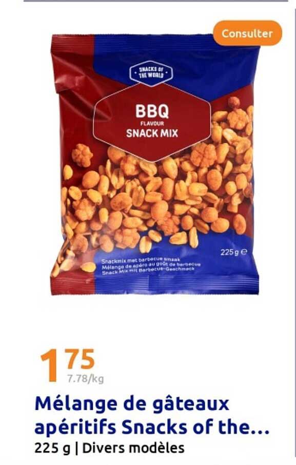 Mélange de gâteaux apéritifs Snacks of the World 225 g