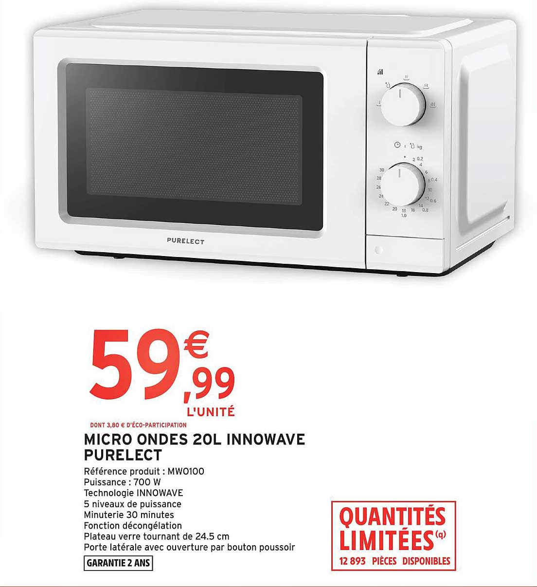 MICRO ONDES 20L INNOWAVE PURELECT