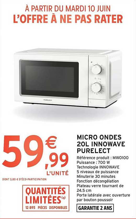 MICRO ONDES 20L INNOWAVE PURELECT