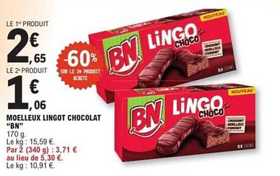 MOELLEUX LINGOT CHOCOLAT "BN"