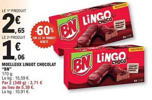MOELLEUX LINGOT CHOCOLAT "BN"