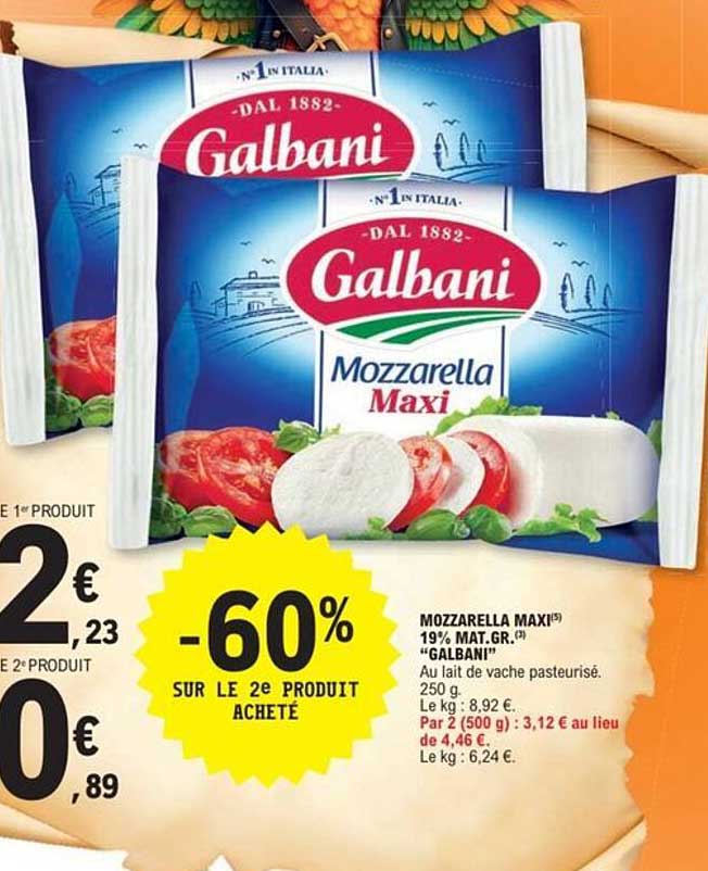 MOZZARELLA MAXI 19% MAT.GR. "GALBANI"