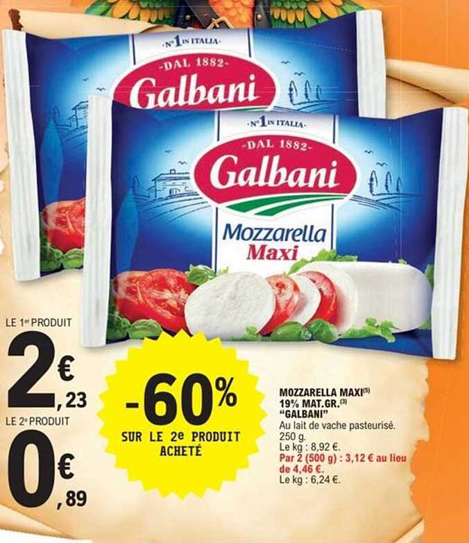 MOZZARELLA MAXI 19% MAT.GR. GALBANI