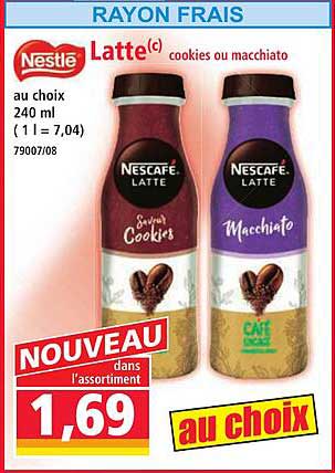 Nouveau Nescafé Latte Cookies ou Macchiato au choix