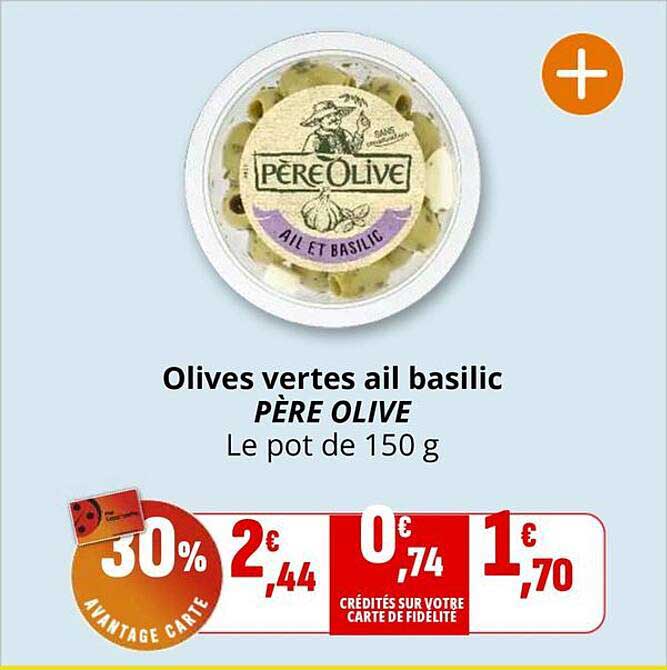 Olives vertes ail basilic PÈRE OLIVE