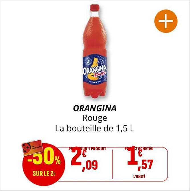 ORANGINA Rouge La bouteille de 1,5 L