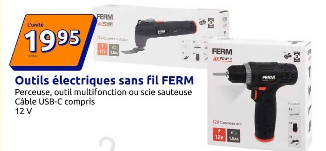 Outils électriques sans fil FERM