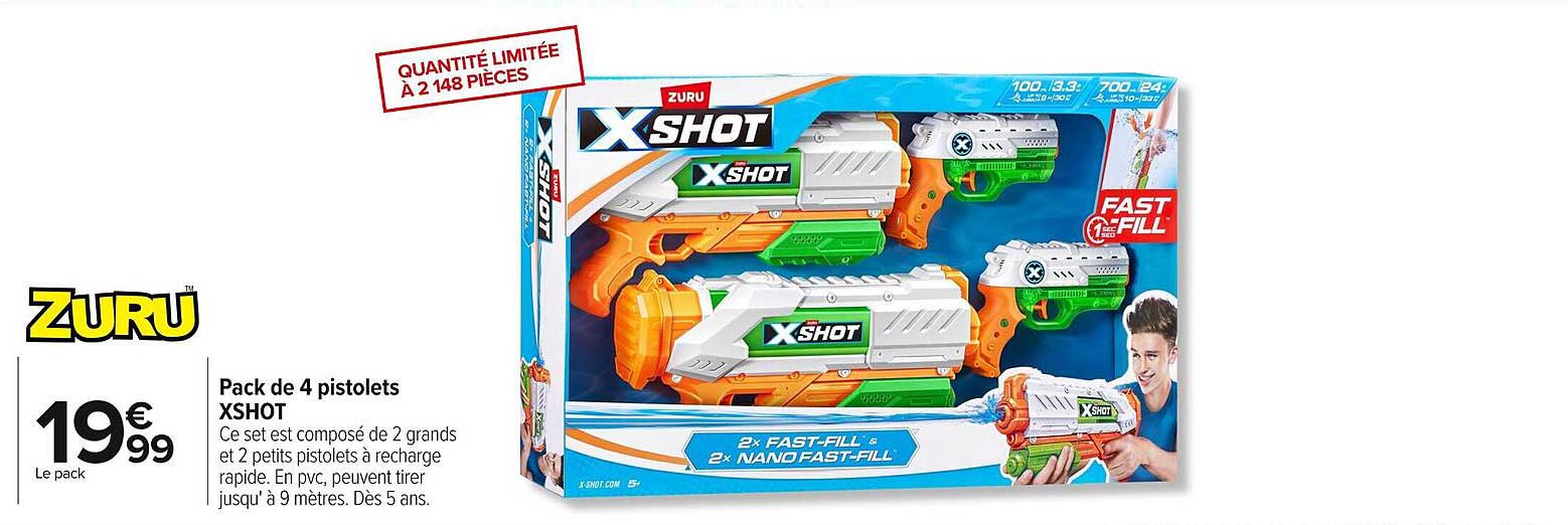Pack de 4 pistolets XSHOT