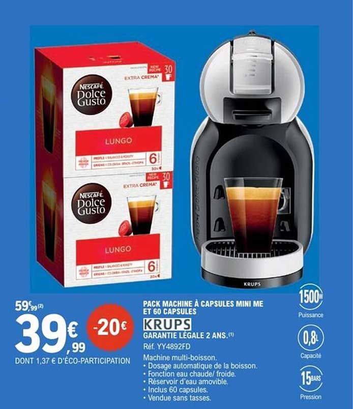 PACK MACHINE À CAPSULES MINI ME ET 60 CAPSULES