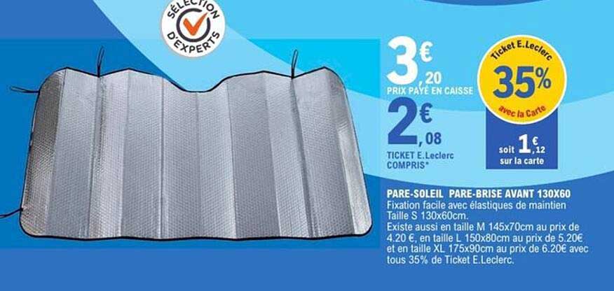 PARE-SOLEIL PARE-BRISE AVANT 130X60
