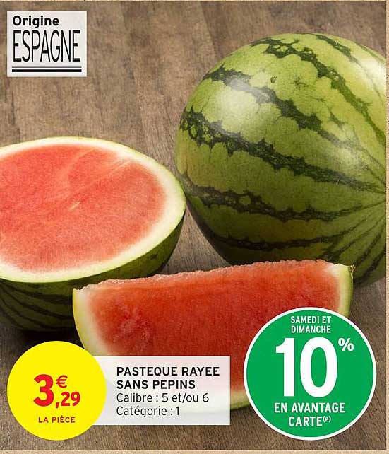PASTÈQUE RAYÉE SANS PEPINS