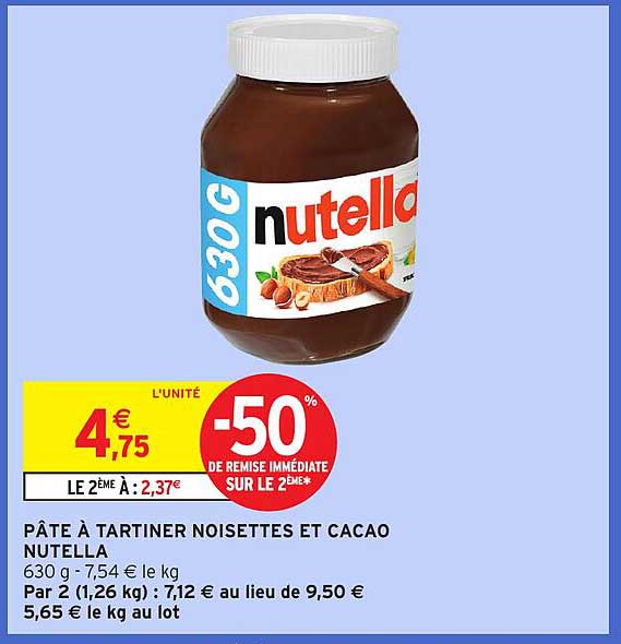 PÂTE À TARTINER NOISETTES ET CACAO NUTELLA