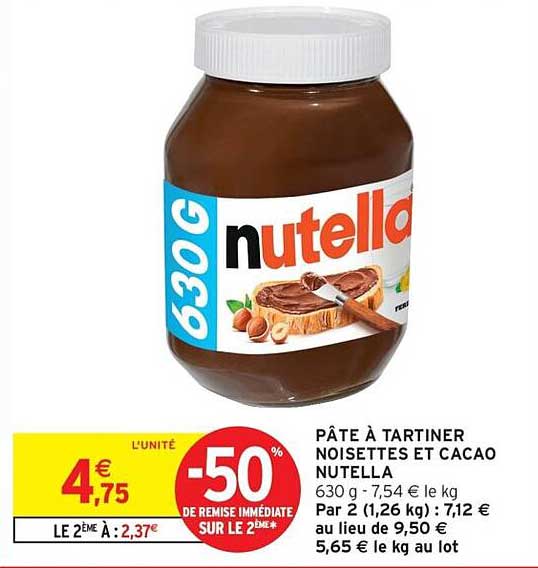 PÂTE À TARTINER NOISETTES ET CACAO NUTELLA