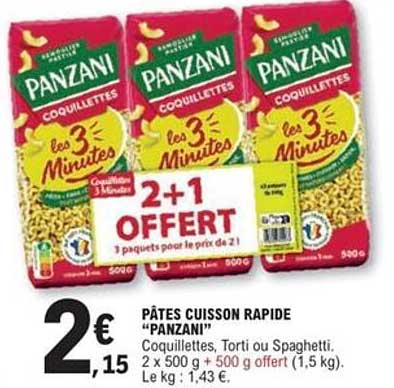 PÂTES CUISSON RAPIDE "PANZANI"
