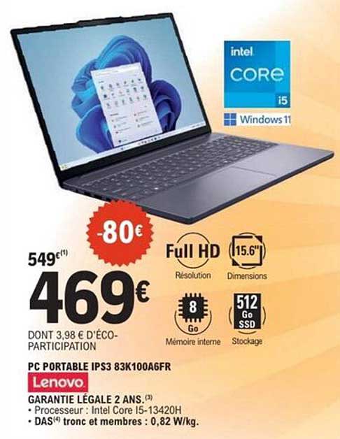 PC PORTABLE IPS3 83K100A6FR