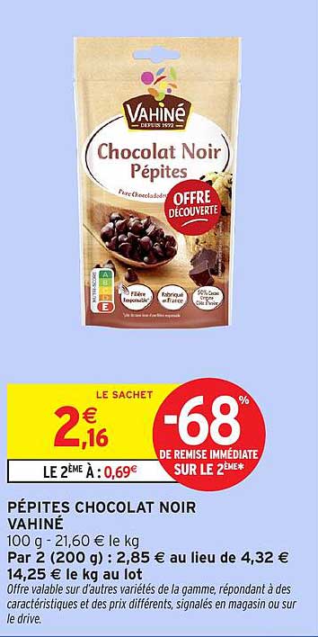 Pépites Chocolat Noir Vahiné