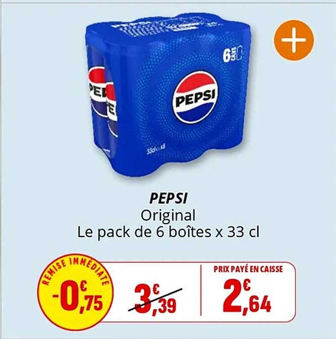 PEPSI Original Le pack de 6 boîtes x 33 cl