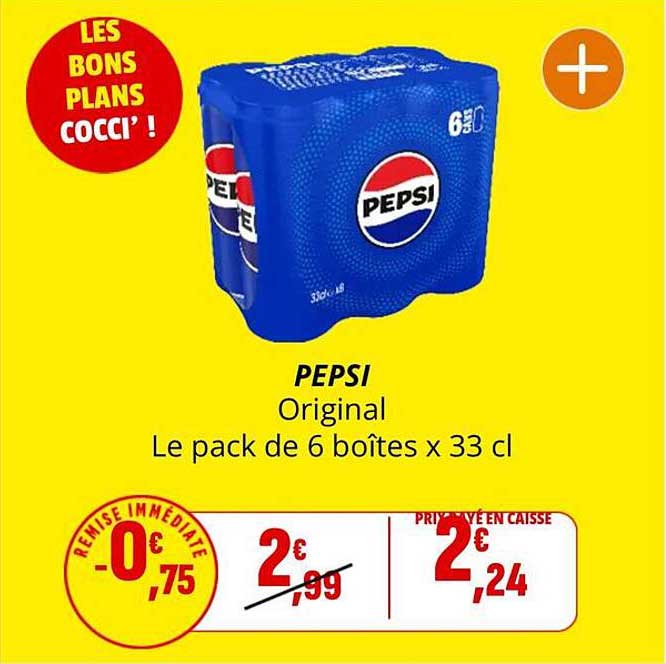 PEPSI Original - Le pack de 6 boîtes x 33 cl
