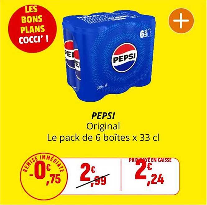 PEPSI Original Le pack de 6 boîtes x 33 cl