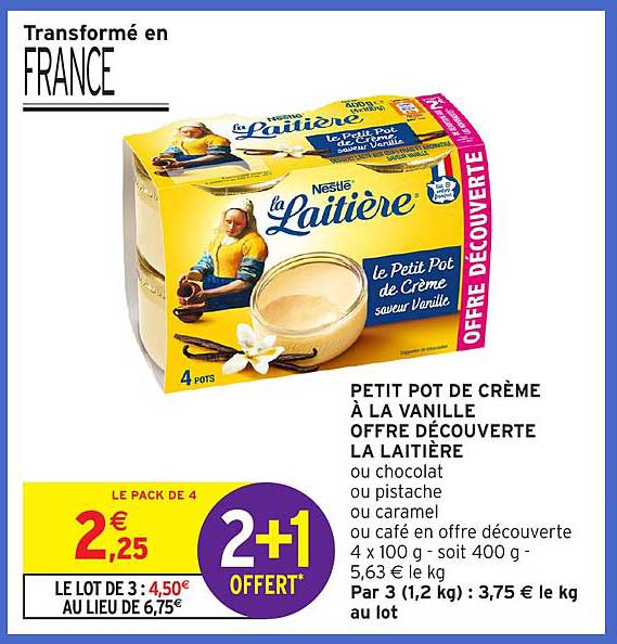 PETIT POT DE CRÈME À LA VANILLE OFFRE DÉCOUVERTE LA LAITIÈRE