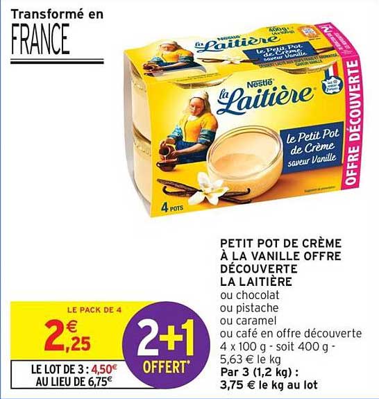 PETIT POT DE CRÈME À LA VANILLE OFFRE DÉCOUVERTE LA LAITIÈRE
