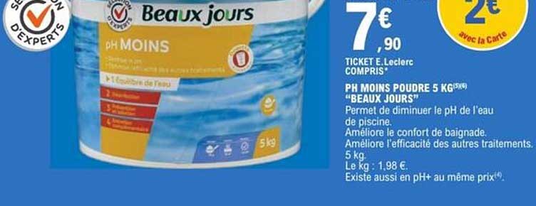PH MOINS POUDRE 5 KG "BEAUX JOURS"