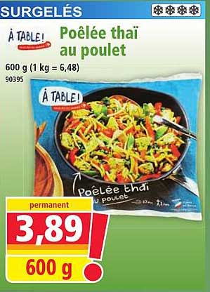 Poêlée thaï au poulet