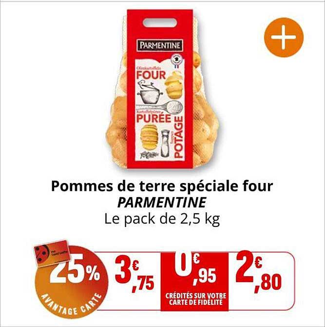 Pommes de terre spéciale four PARMENTINE Le pack de 2,5 kg