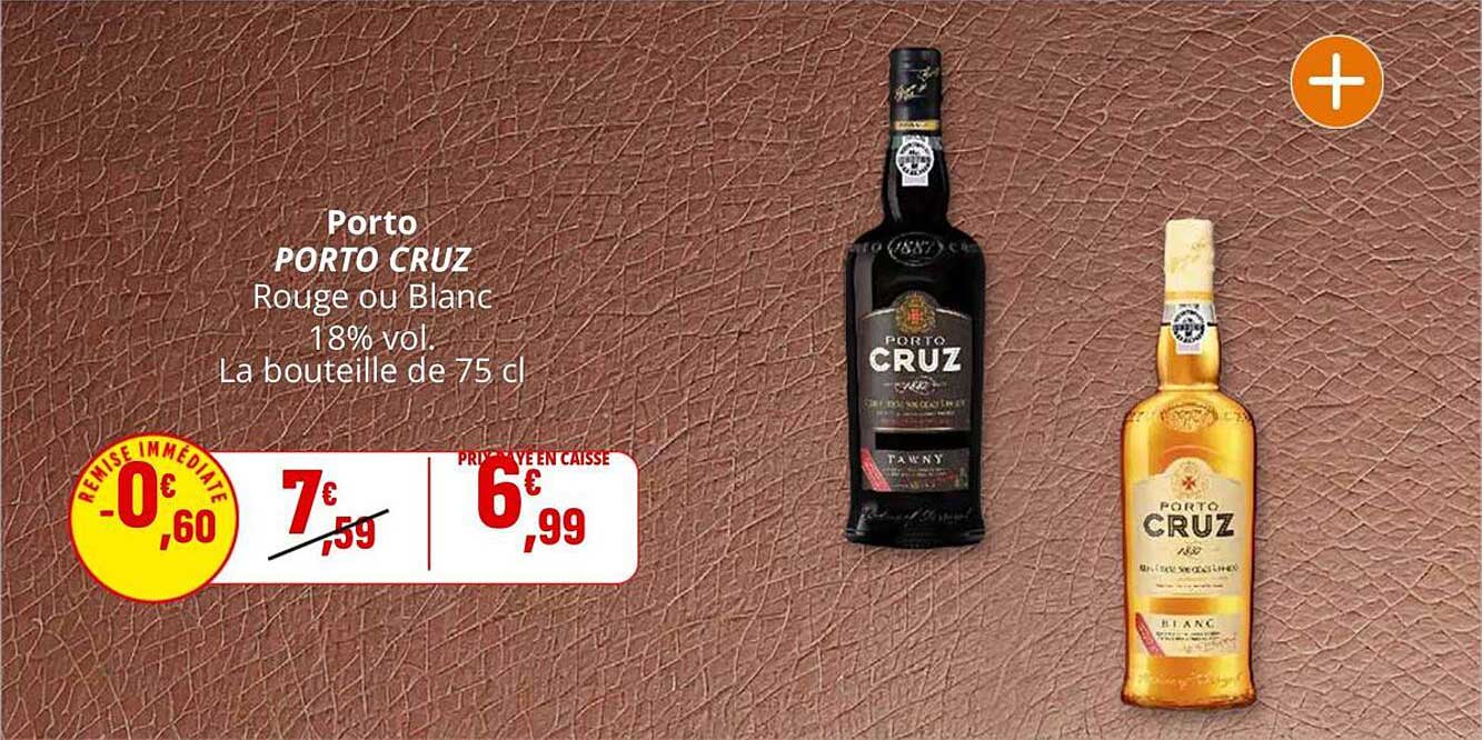 Porto PORTO CRUZ Rouge ou Blanc 18% vol. La bouteille de 75 cl
