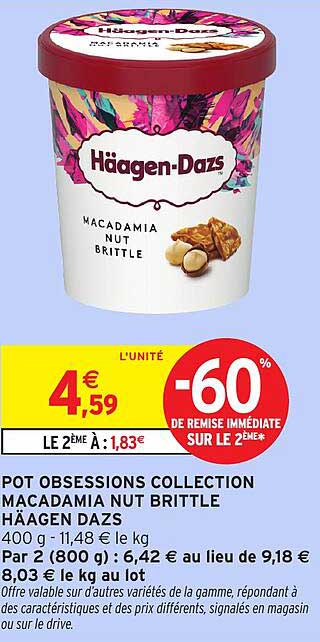 POT OBSESSIONS COLLECTION MACADAMIA NUT BRITTLE HÄAGEN DAZS