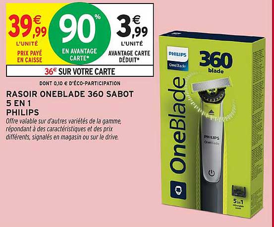 RASOIR ONEBLADE 360 SABOT 5 EN 1 PHILIPS