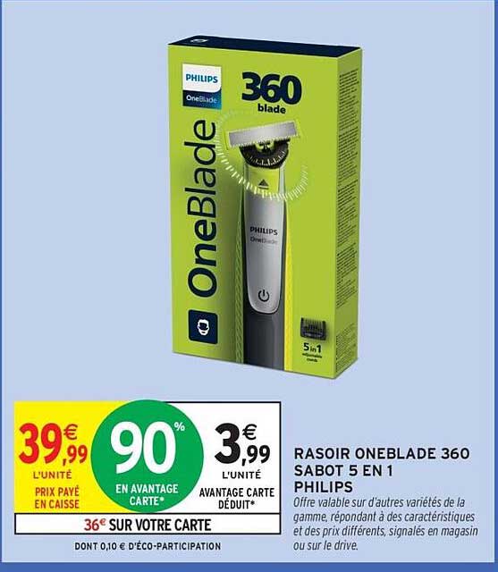 RASOIR ONEBLADE 360 SABOT 5 EN 1 PHILIPS