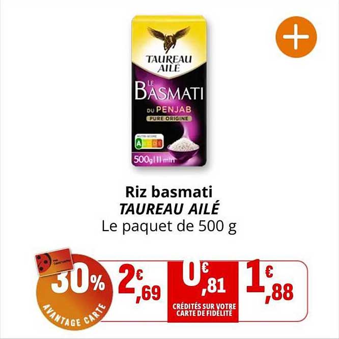 Riz basmati TAUREAU AILÉ Le paquet de 500 g