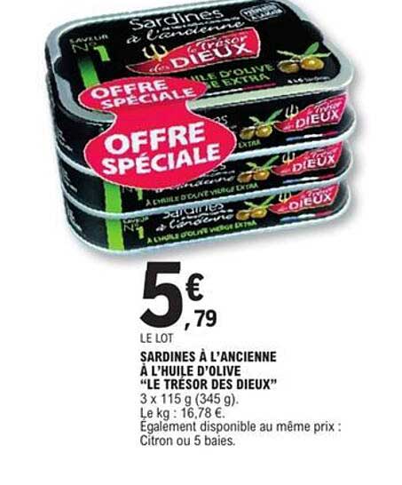 SARDINES À L’ANCIENNE À L’HUILE D’OLIVE "LE TRÉSOR DES DIEUX"