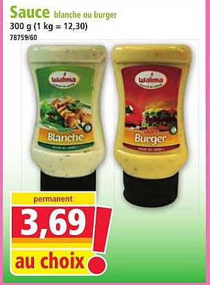 Sauce blanche ou burger