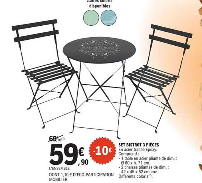 SET BISTROT 3 PIÈCES