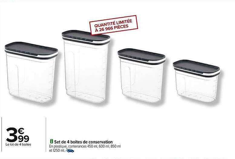 Set de 4 boîtes de conservation